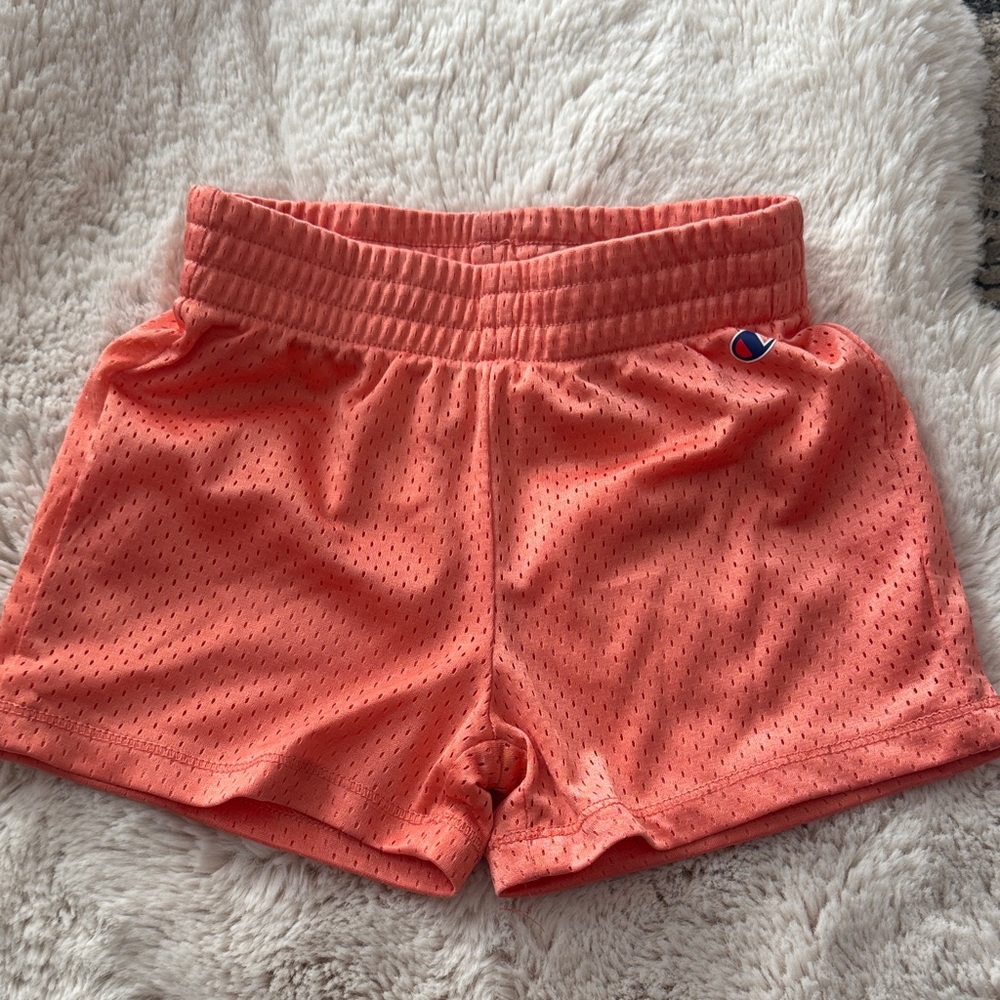 Champion 4T Girls Bright Coral Mesh Shorts